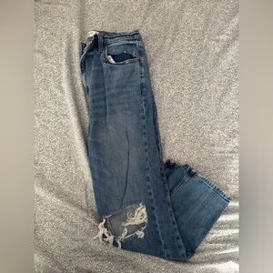 Abercrombie & Fitch Distressed Blue Ankle Jeans